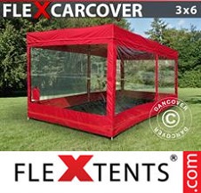 Quick-up telt FleXtents Basic 3x6m, Rød