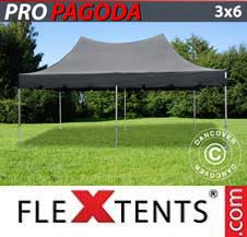 Quick-up telt FleXtents Pro 3x6m Svart, inkl. 6 sidevegger