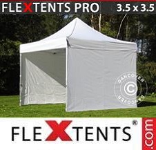 Quick-up telt FleXtents Pro 3,5x3,5m Hvit, inkl. 4 sider