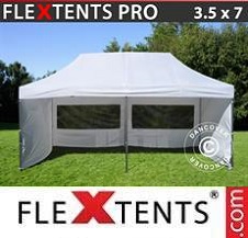 Quick-up telt FleXtents Pro 3,5x7m Hvit, inkl. 6 sider