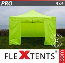 Quick-up telt FleXtents Pro 4x4m Neongul/grønn, inkl. 4 sider