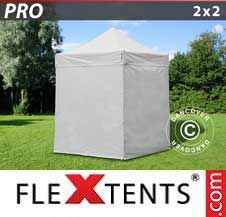 Quick-up telt FleXtents Pro 2x2m Hvit, inkl. 4 sider