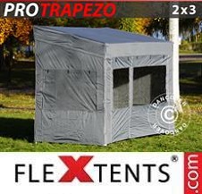 Quick-up telt FleXtents Pro 2x3m Grå, inkl. 4 sider