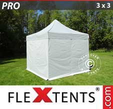 Quick-up telt FleXtents Pro 3x3m Sølv, inkl. 4 sider