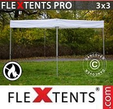 Quick-up telt FleXtents Pro 3 x 3 m hvit, flammehemmet