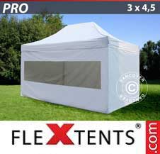 Quick-up telt FleXtents Pro 3x4,5m Hvit, inkl. 4 sider