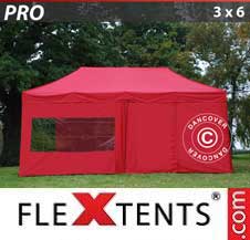Quick-up telt FleXtents Pro 3x6m Rød, inkl. 6 sider