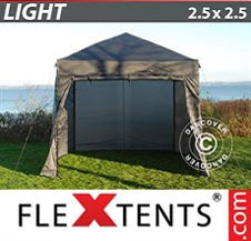 Quick-up telt FleXtents Light 2,5x2,5m Grå, inkl. 4 sider