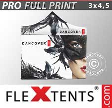 Quick-up telt FleXtents PRO med full digital utskrift 3x4,5m, inkl. 4 sider