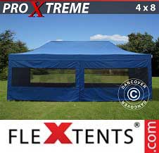 Quick-up telt FleXtents pro Xtreme 4x8m Blå, med 6 sider