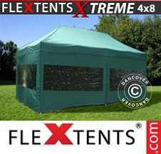 Quick-up telt FleXtents pro Xtreme 4x8m Grønn, inkl. 6 sider