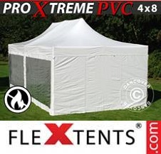 Quick-up telt FleXtents pro Xtreme 4x8m Hvit, inkl. 6 sider