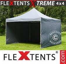 Quick-up telt FleXtents pro Xtreme 4x4m Grå, med 4 sider