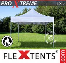 Quick-up telt FleXtents pro Xtreme 3x3m Hvit, Flammehemmende