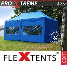 Quick-up telt FleXtents pro Xtreme 3x6m Blå, med 6 sider