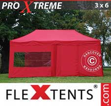 Quick-up telt FleXtents pro Xtreme 3x6m Rød, inkl. 6 sider