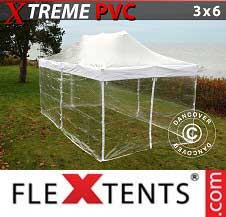 Quick-up telt FleXtents pro Xtreme 3x6mTransparent, inkl. 6 sider
