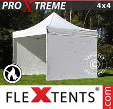 Quick-up telt FleXtents pro Xtreme 4x4m Hvit, Flammehemmende, inkl. 4 sider