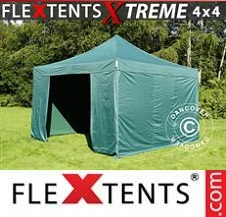 Quick-up telt FleXtents pro Xtreme 4x4m Grønn, med 4 sider