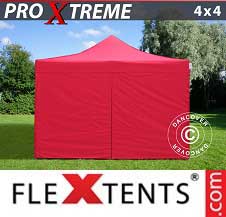 Quick-up telt FleXtents pro Xtreme 4x4m Rød, inkl. 4 sider