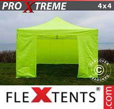 Quick-up telt FleXtents pro Xtreme 4x4m Neongul/grønn, inkl. 4 sider