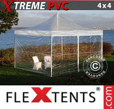 Quick-up telt FleXtents pro Xtreme 4x4m Transparent, inkl. 4 sider