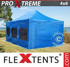 Quick-up telt FleXtents pro Xtreme 4x6m Blå, med 8 sider
