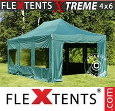 Quick-up telt FleXtents pro Xtreme 4x6m Grønn, inkl. 8 sider