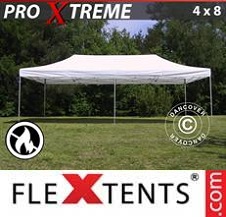 Quick-up telt FleXtents pro Xtreme 4x8m Hvit, Flammehemmende